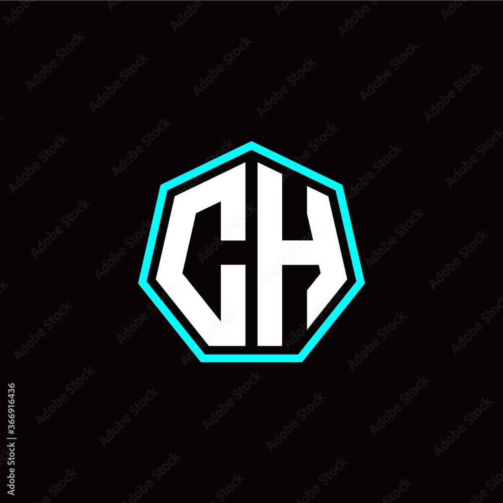 C H initials modern polygon logo template C H initials modern polygon logo template