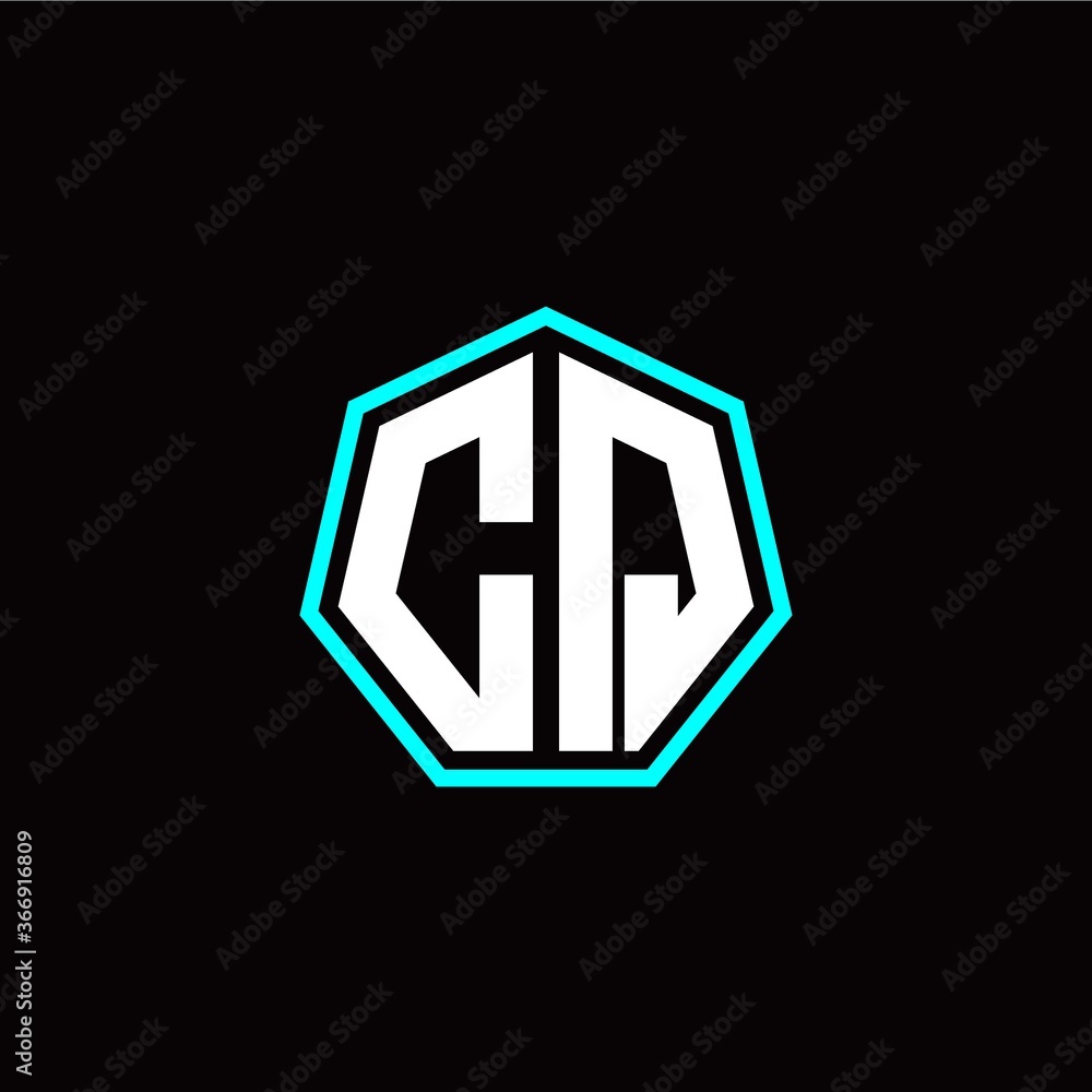 C Q initials modern polygon logo template C Q initials modern polygon logo template