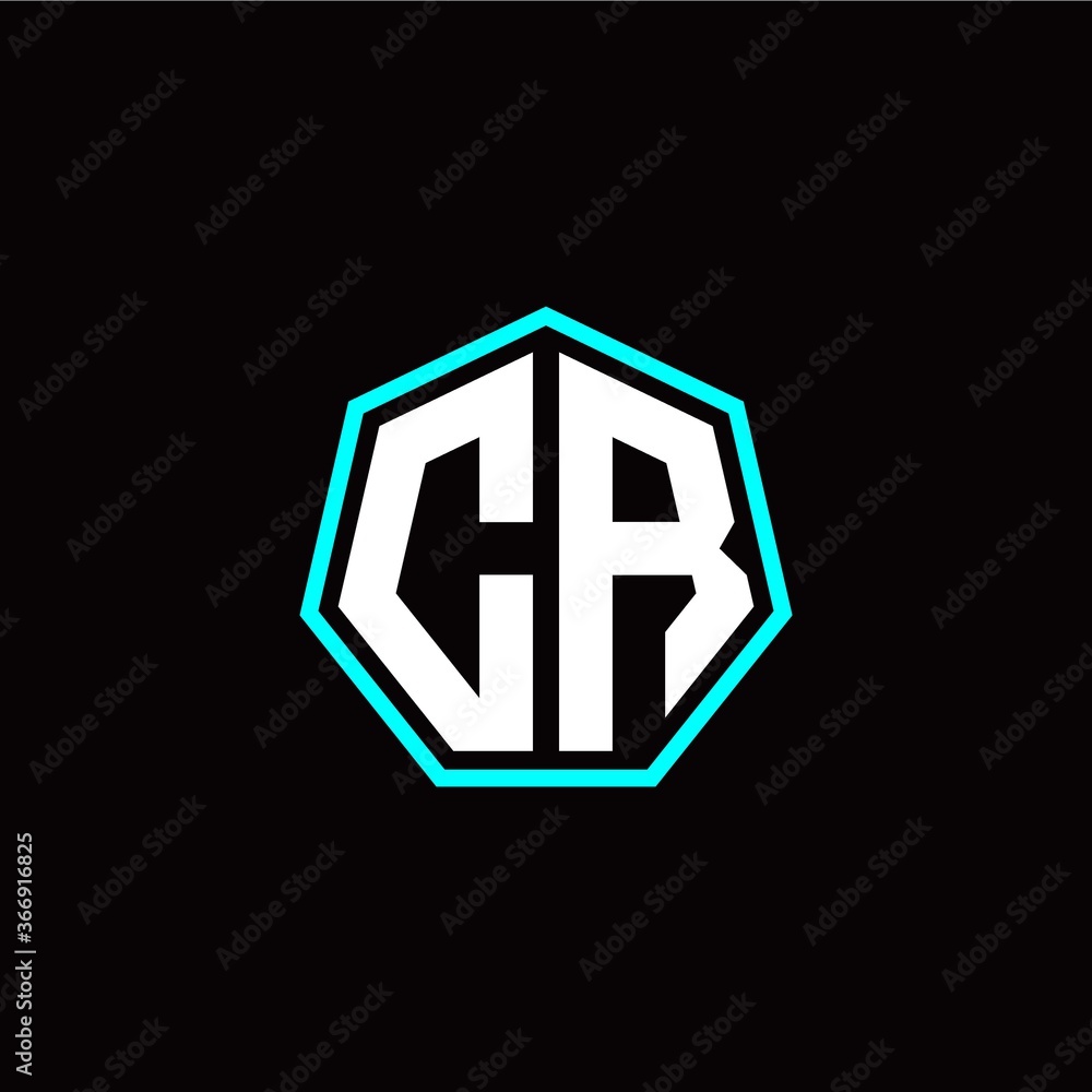 C R initials modern polygon logo template C R initials modern polygon logo template