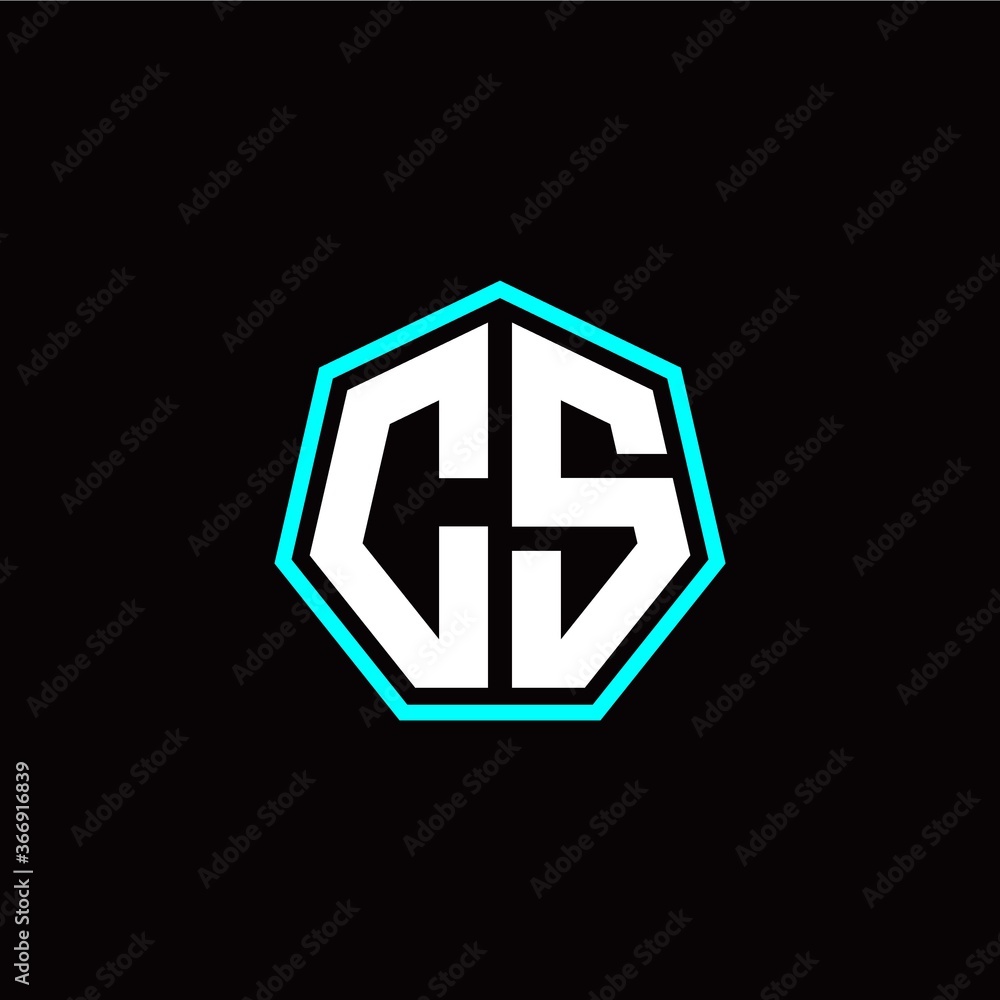 C S initials modern polygon logo template C S initials modern polygon logo template