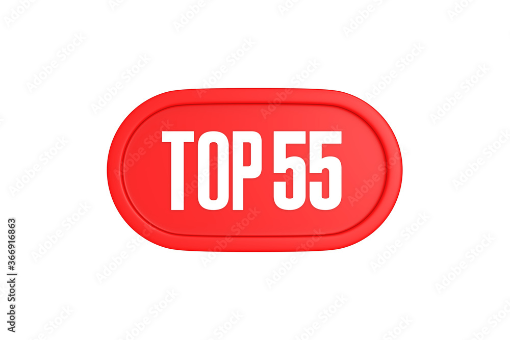 Top 55 sign in red color isolated on white background, 3d illustration. Top 55 sign in red color isolated on white background, 3d illustration.