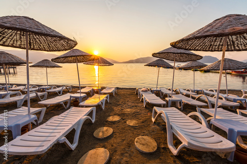 Icmeler Beach in Marmaris Town of Turkey