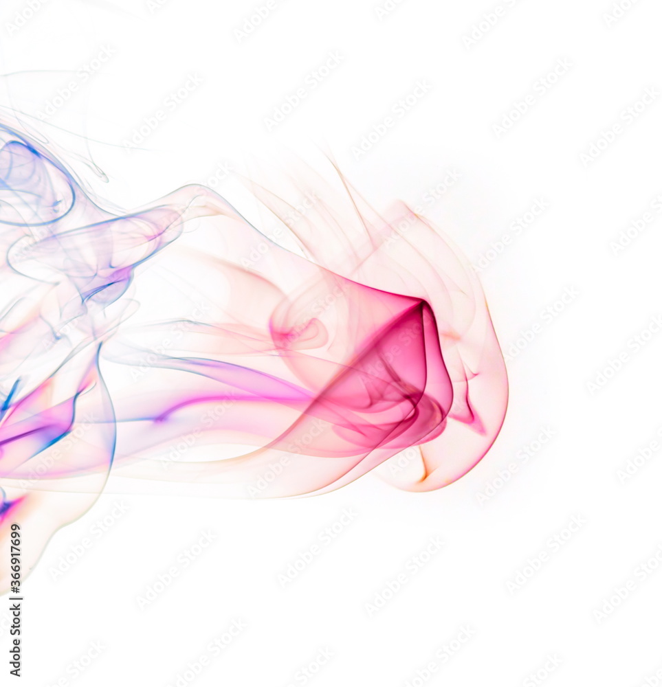Fototapeta premium Colored smoke on white background