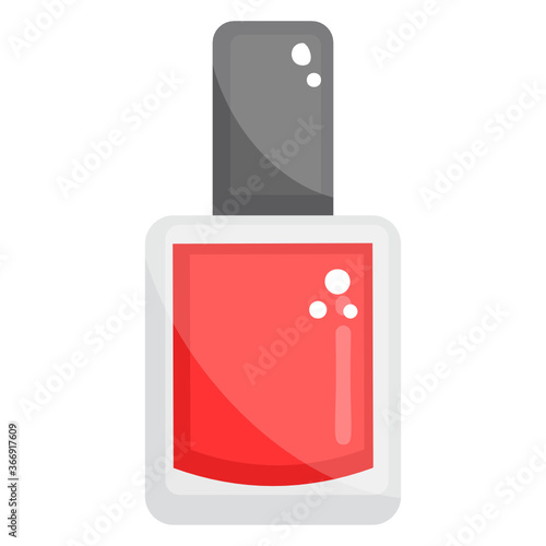 
Nail paint used as a fashion makeover icon in flat design 
