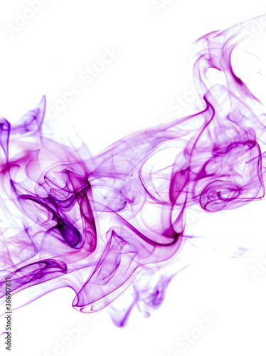 Colored smoke on white background