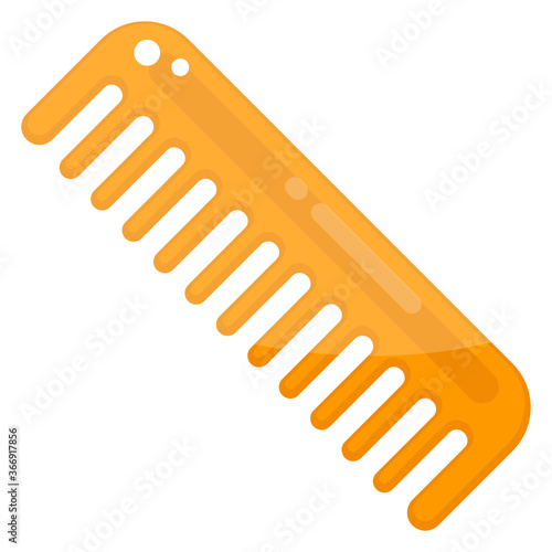 
Detangling hair comb flat design 
