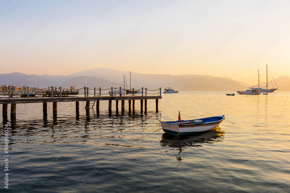 Icmeler Beach in Marmaris Town of Turkey