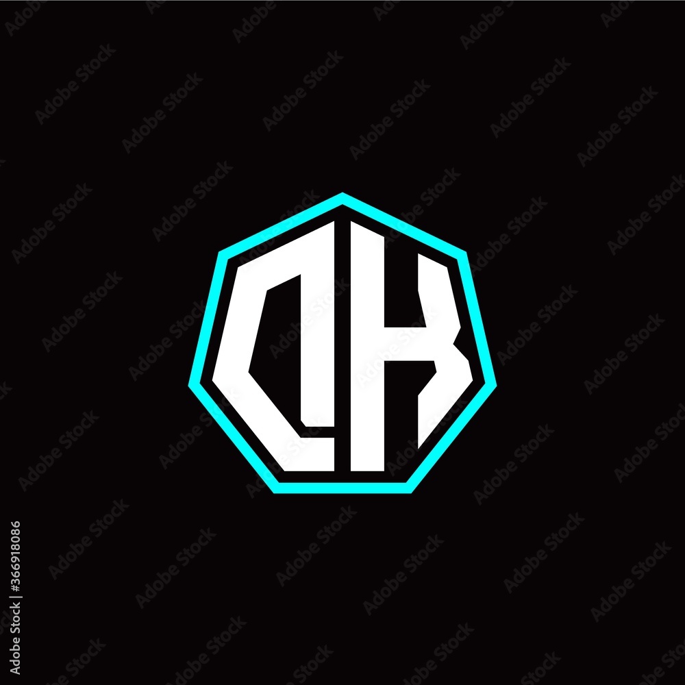 D K initials modern polygon logo template D K initials modern polygon logo template