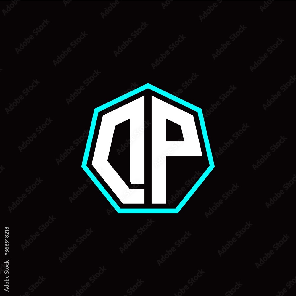 D P initials modern polygon logo template D P initials modern polygon logo template