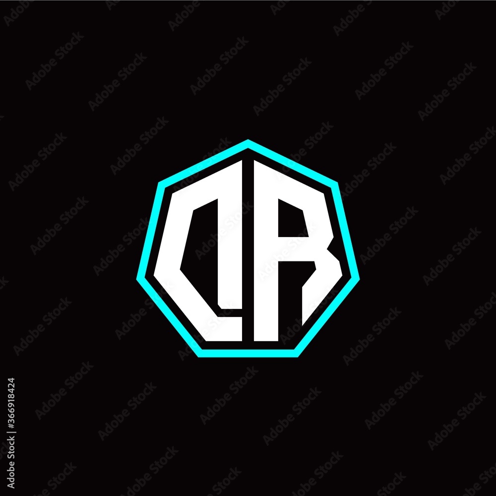D R initials modern polygon logo template D R initials modern polygon logo template