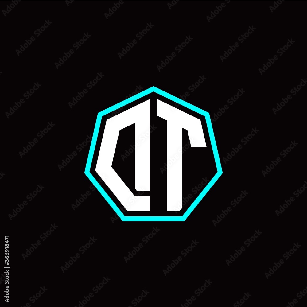 D T initials modern polygon logo template D T initials modern polygon logo template