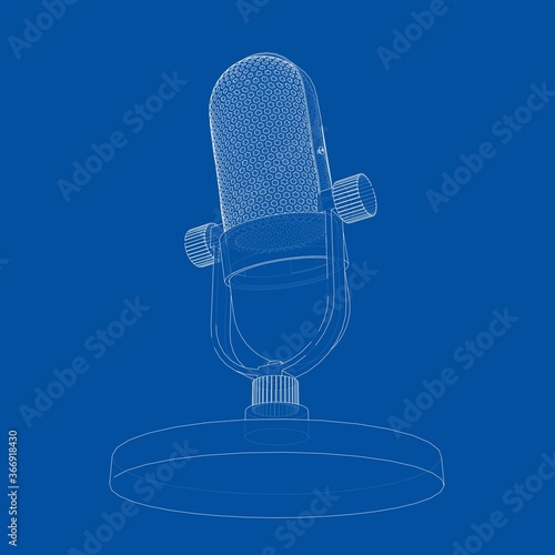 Outline vintage microphone