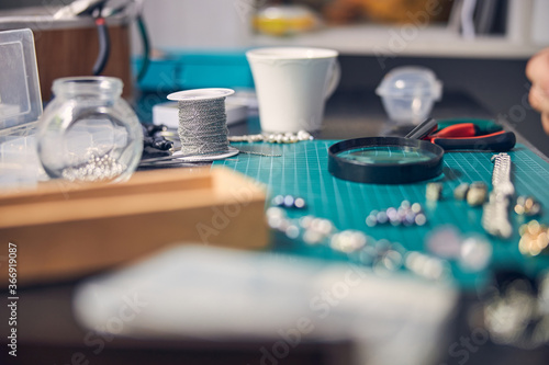 Instruments for jewelry business in a workshop