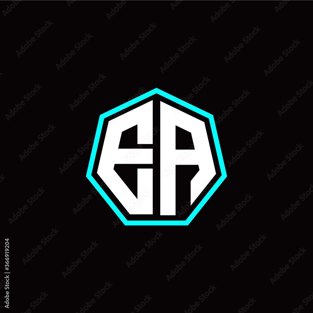 E A initials modern polygon logo template E A initials modern polygon logo template