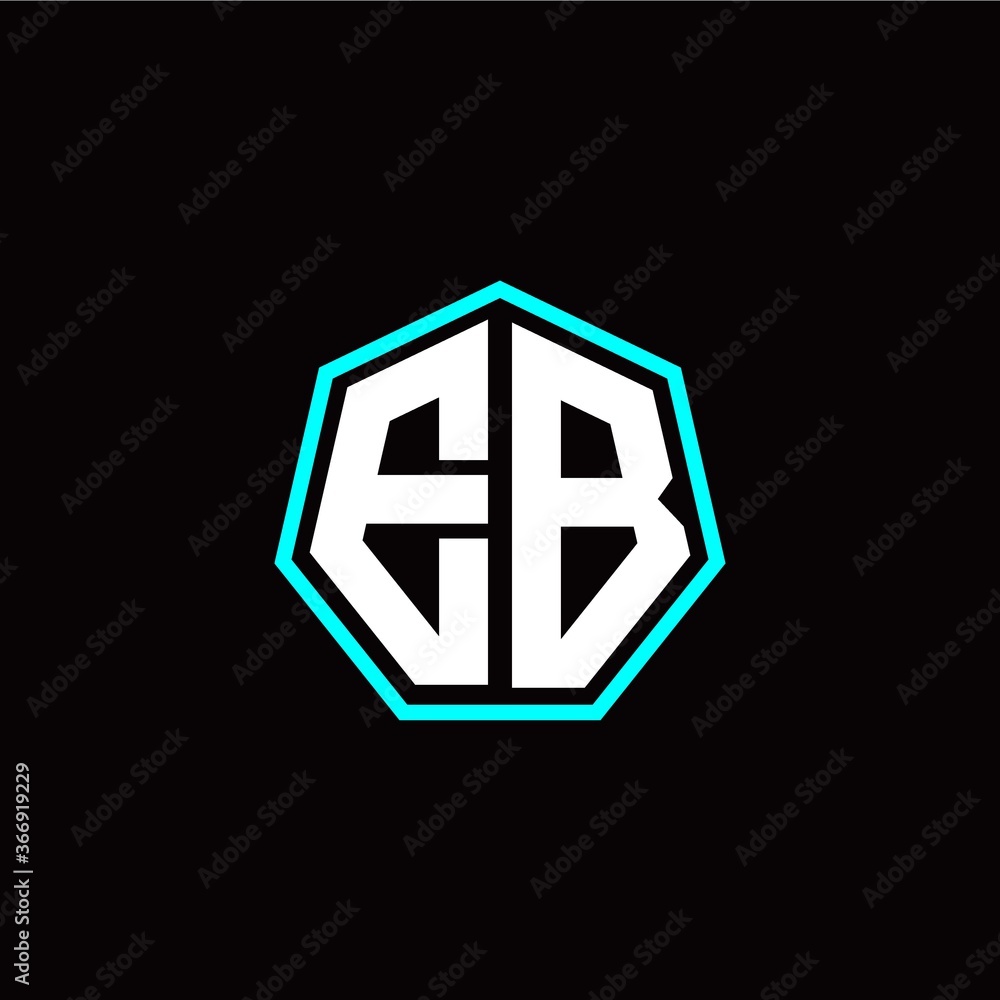 E B initials modern polygon logo template E B initials modern polygon logo template