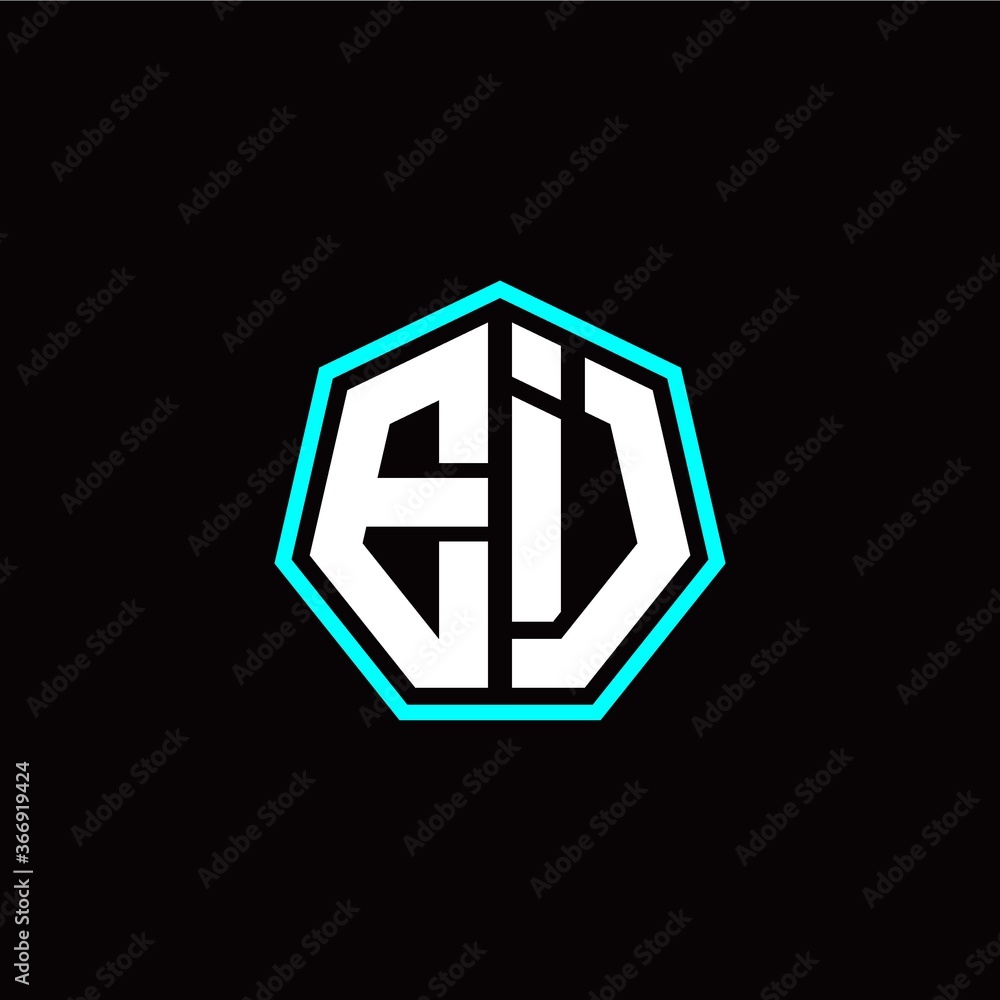 E I initials modern polygon logo template E I initials modern polygon logo template