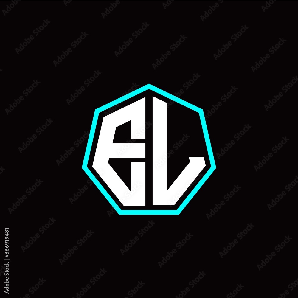 E L initials modern polygon logo template E L initials modern polygon logo template