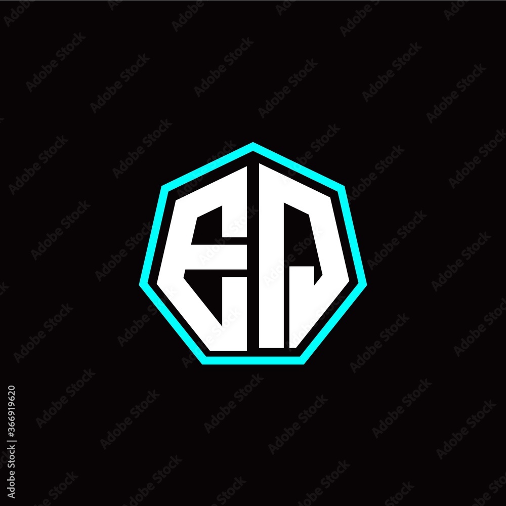 E Q initials modern polygon logo template E Q initials modern polygon logo template