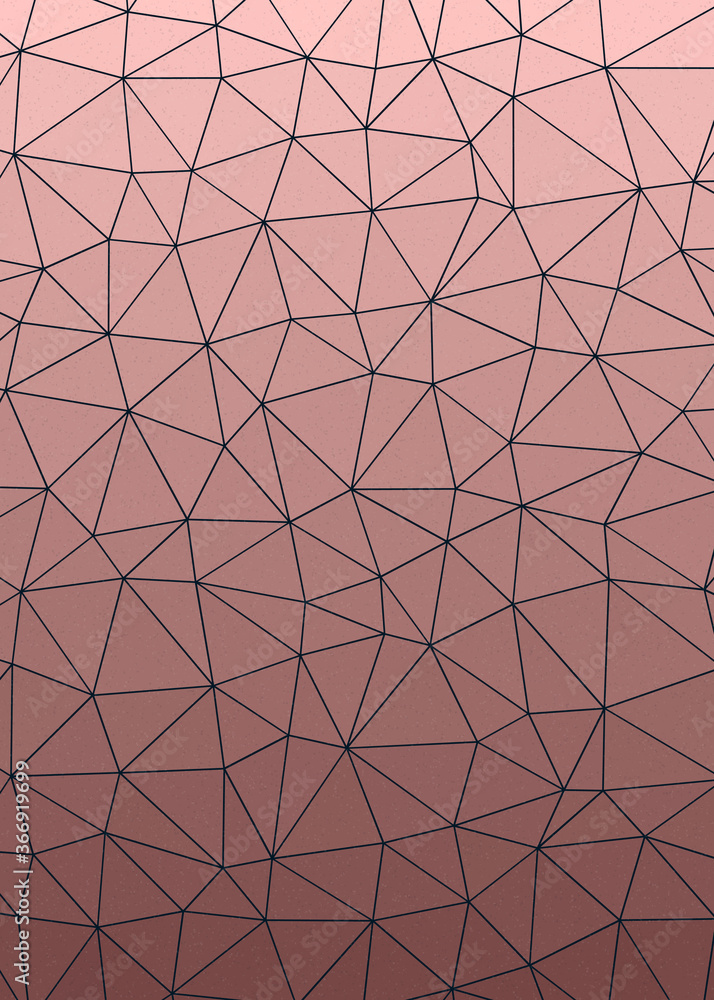 Obraz premium Pink Peach color Abstract color Low-Polygones Generative Art background illustration