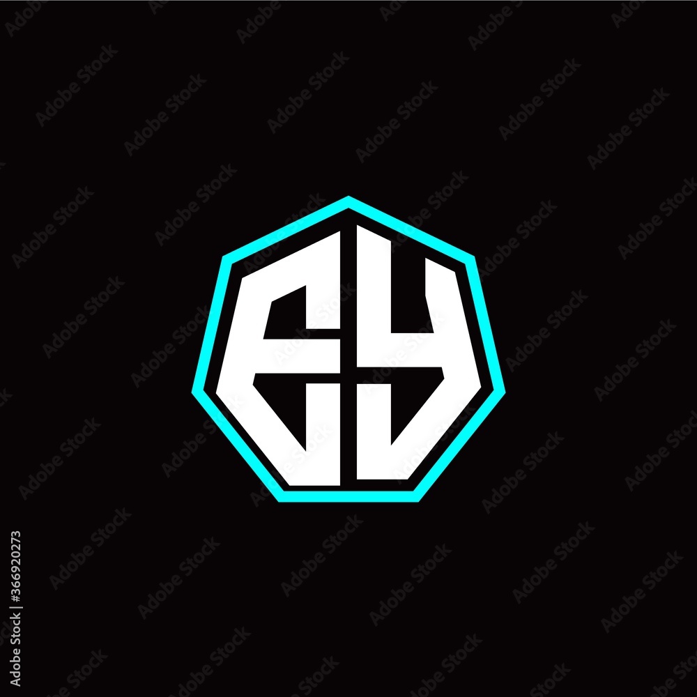 E Y initials modern polygon logo template E Y initials modern polygon logo template