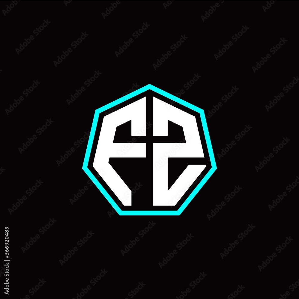 F Z initials modern polygon logo template F Z initials modern polygon logo template