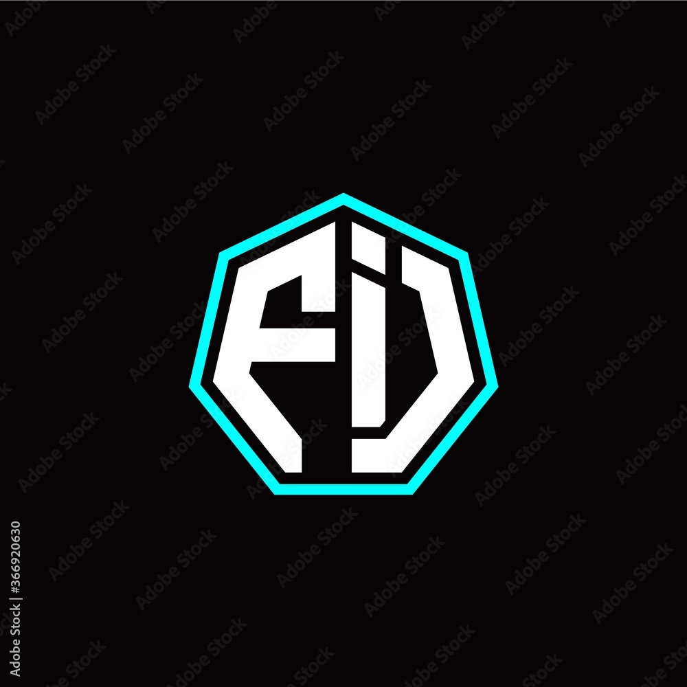 F I initials modern polygon logo template F I initials modern polygon logo template