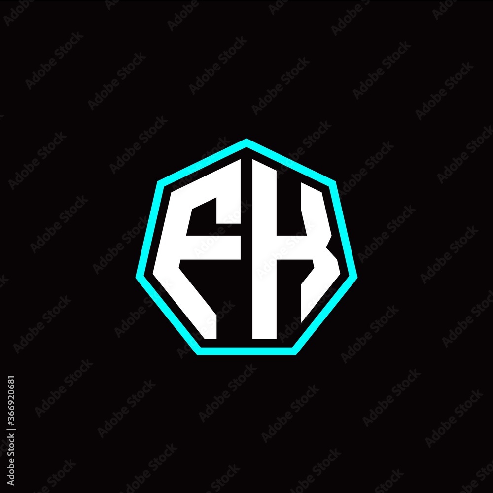F K initials modern polygon logo template F K initials modern polygon logo template
