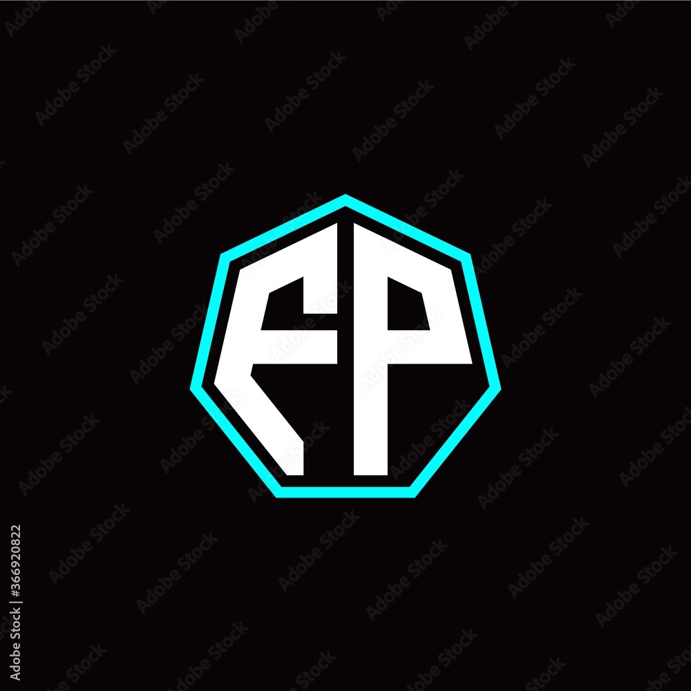 F P initials modern polygon logo template F P initials modern polygon logo template