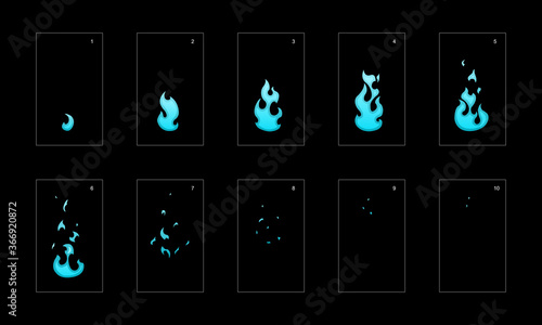 Water explosion blast effect. fire explosion effect for animation. Effect for game design, motion graphic, animation or something else 20038.