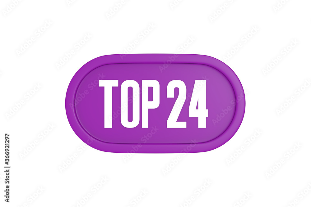 Top 24 sign in purple color isolated on white background, 3d illustration. Top 24 sign in purple color isolated on white background, 3d illustration.