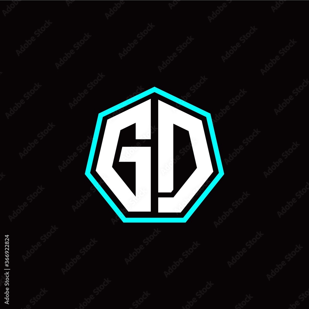 G D initials modern polygon logo template G D initials modern polygon logo template