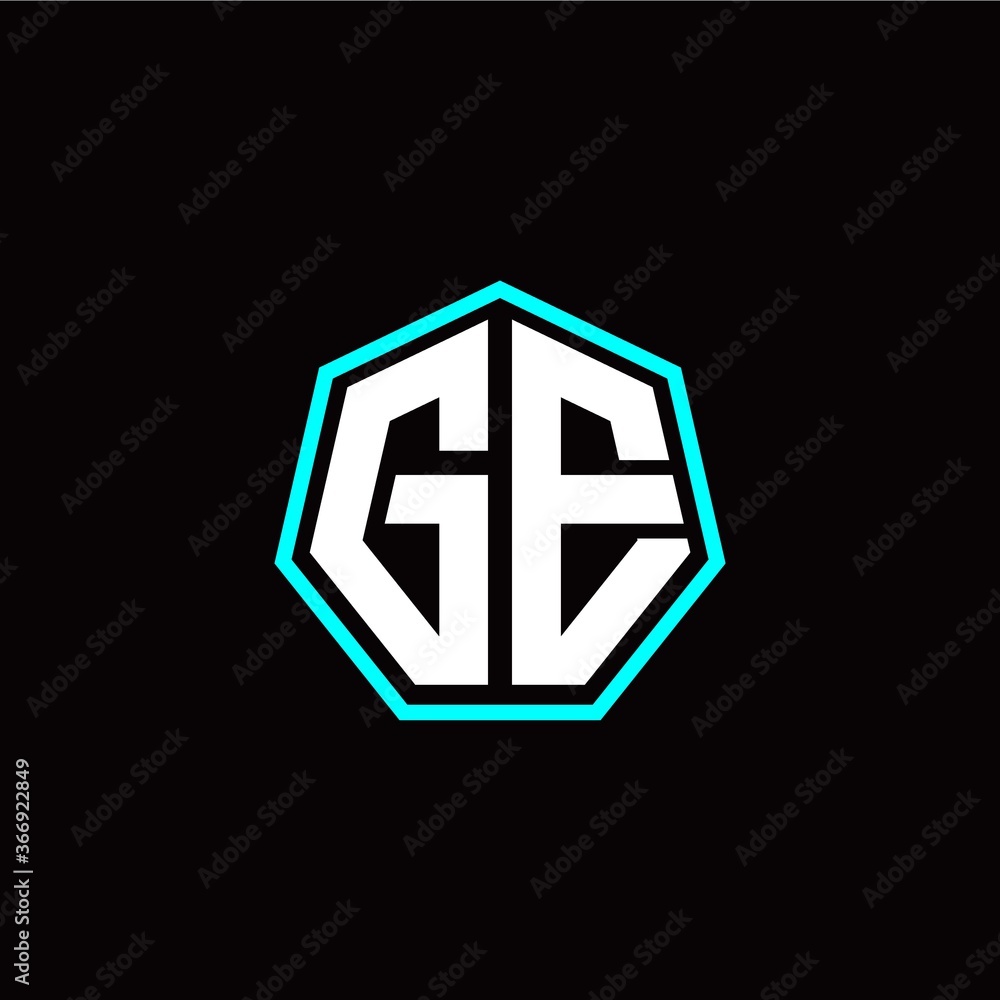 G E initials modern polygon logo template G E initials modern polygon logo template