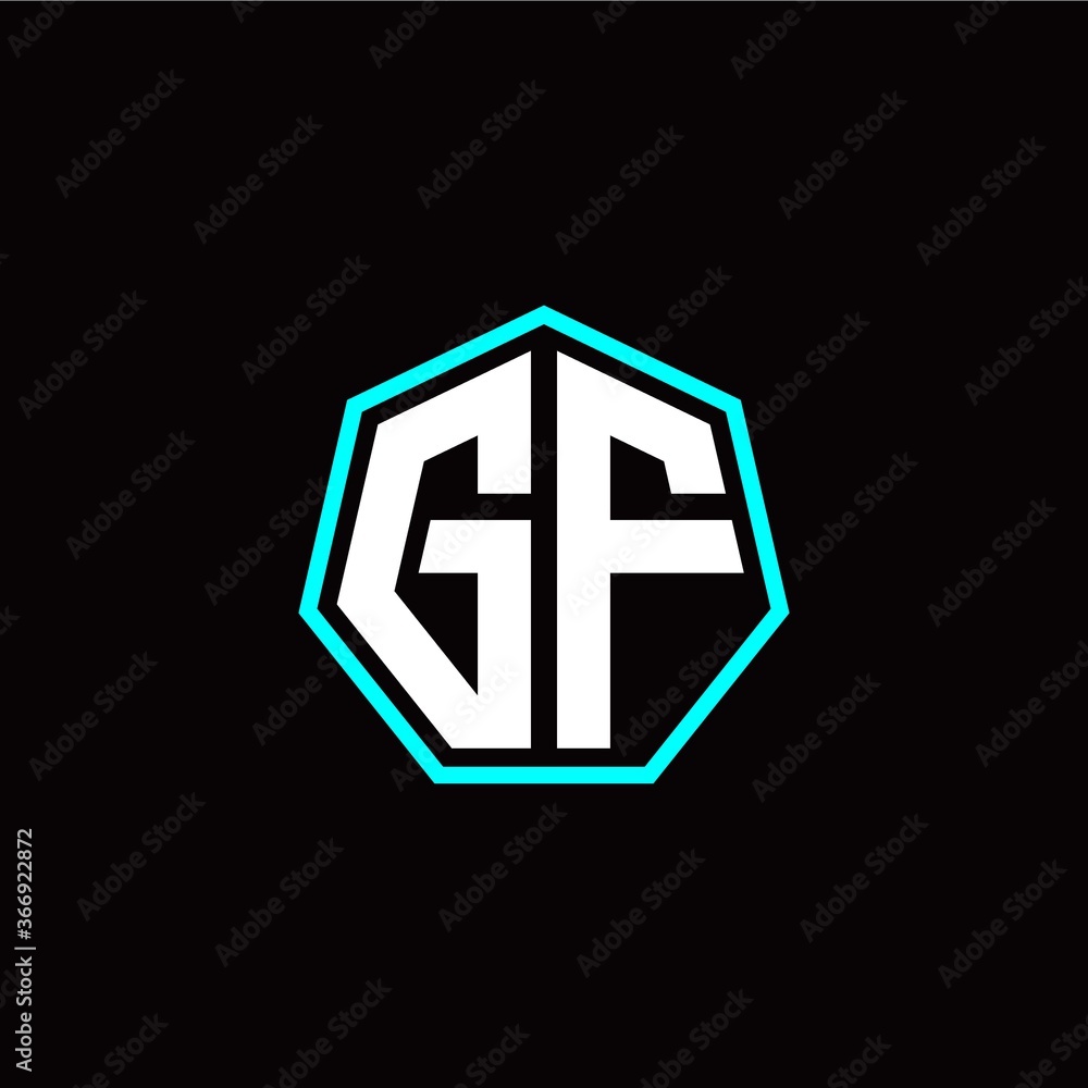 G F initials modern polygon logo template G F initials modern polygon logo template