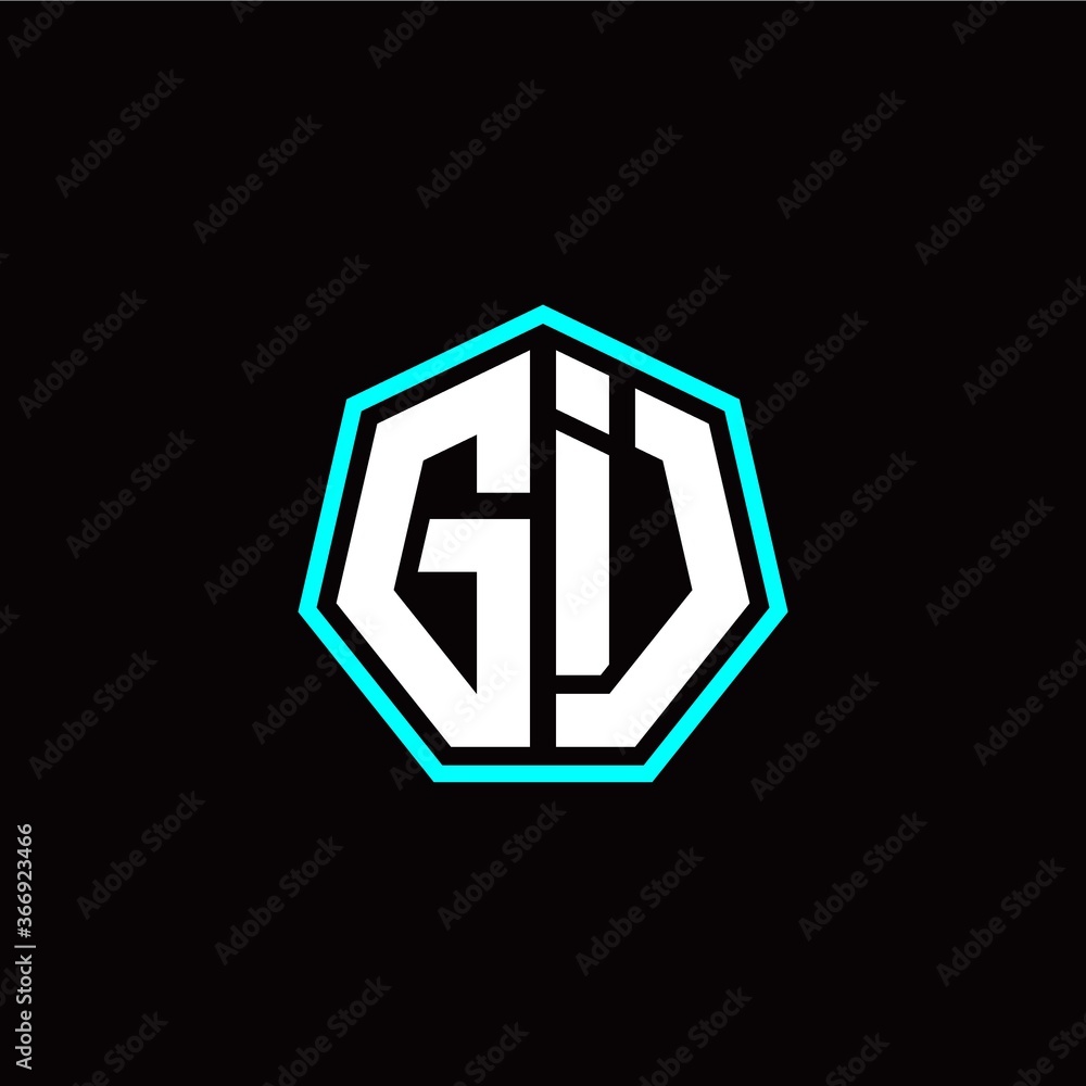 G I initials modern polygon logo template G I initials modern polygon logo template