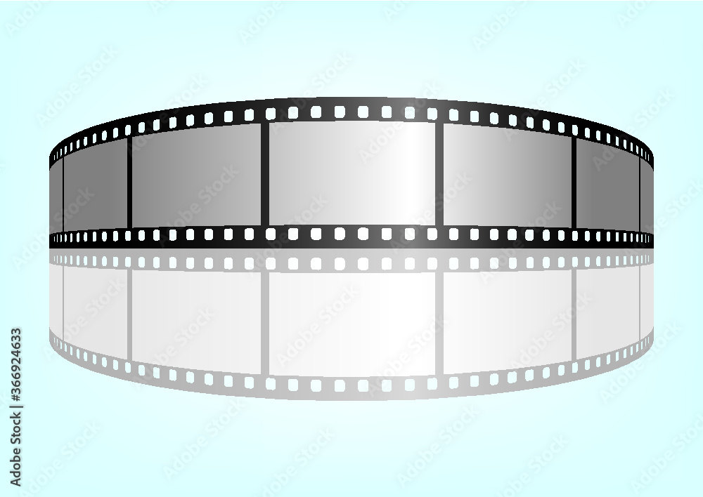 Cinema, movie and photography 35mm film strip template. Vector 3D
