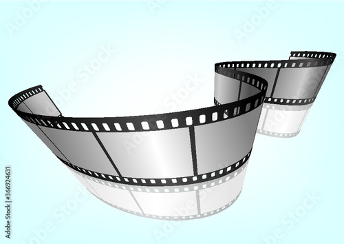 Cinema, movie and photography 35mm film strip template.  Vector 3D elements.