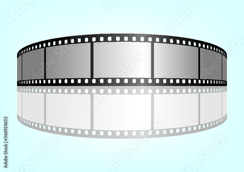 Cinema, movie and photography 35mm film strip template.  Vector 3D elements.