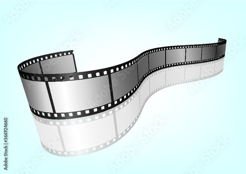 Cinema, movie and photography 35mm film strip template.  Vector 3D elements.