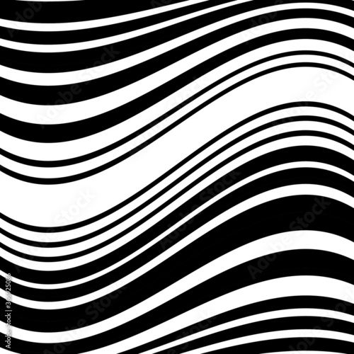 pattern with wave horizontal black lines