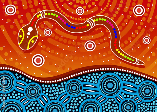 Aboriginal rainbow serpent background