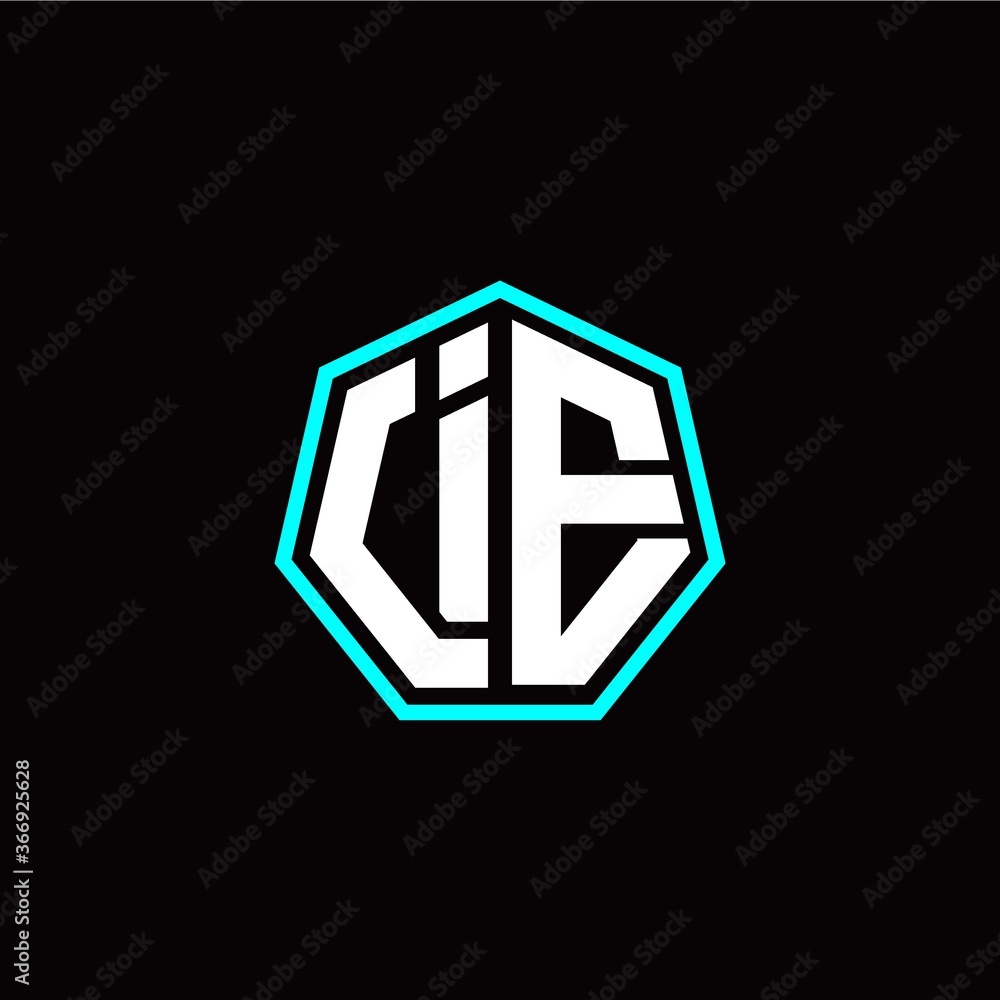 I E initials modern polygon logo template I E initials modern polygon logo template