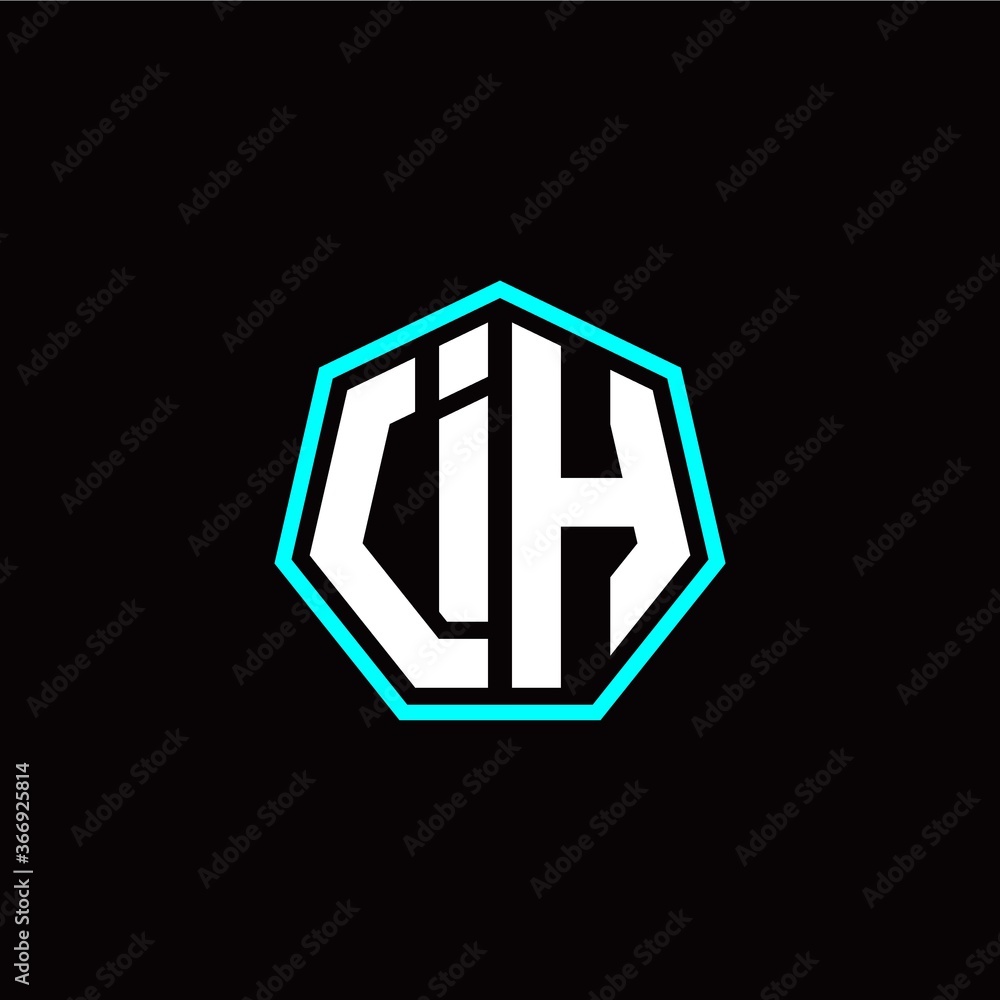 I H initials modern polygon logo template I H initials modern polygon logo template