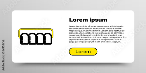 Line Dentures model icon isolated on white background. Teeth of the upper jaw. Dental concept. Colorful outline concept. Vector.