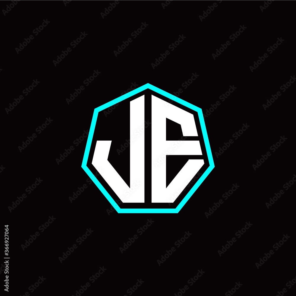 J E initials modern polygon logo template J E initials modern polygon logo template