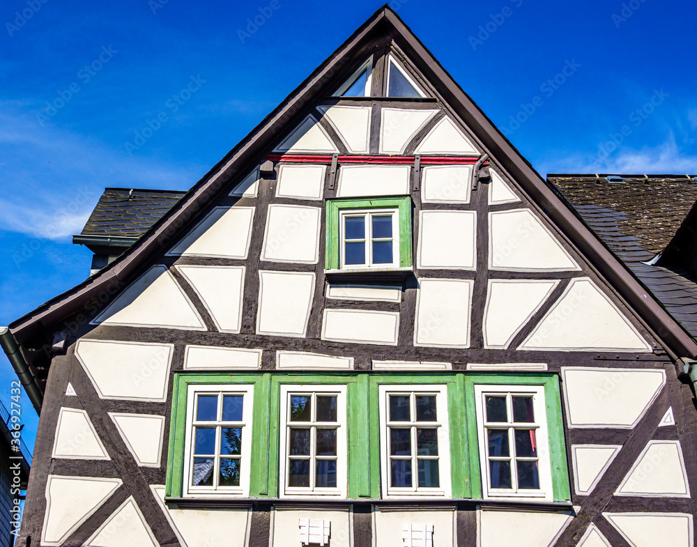 typical old half-timbered facade