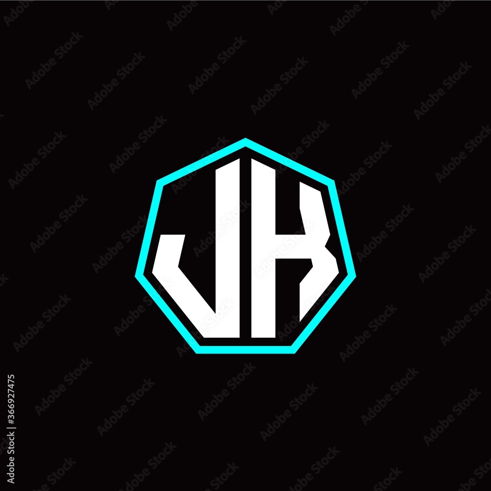 J K initials modern polygon logo template J K initials modern polygon logo template