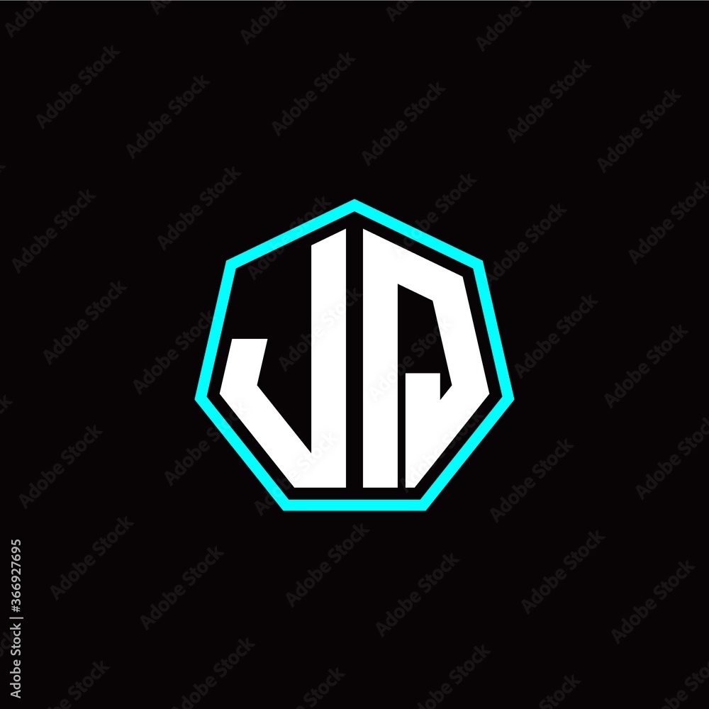 J Q initials modern polygon logo template J Q initials modern polygon logo template