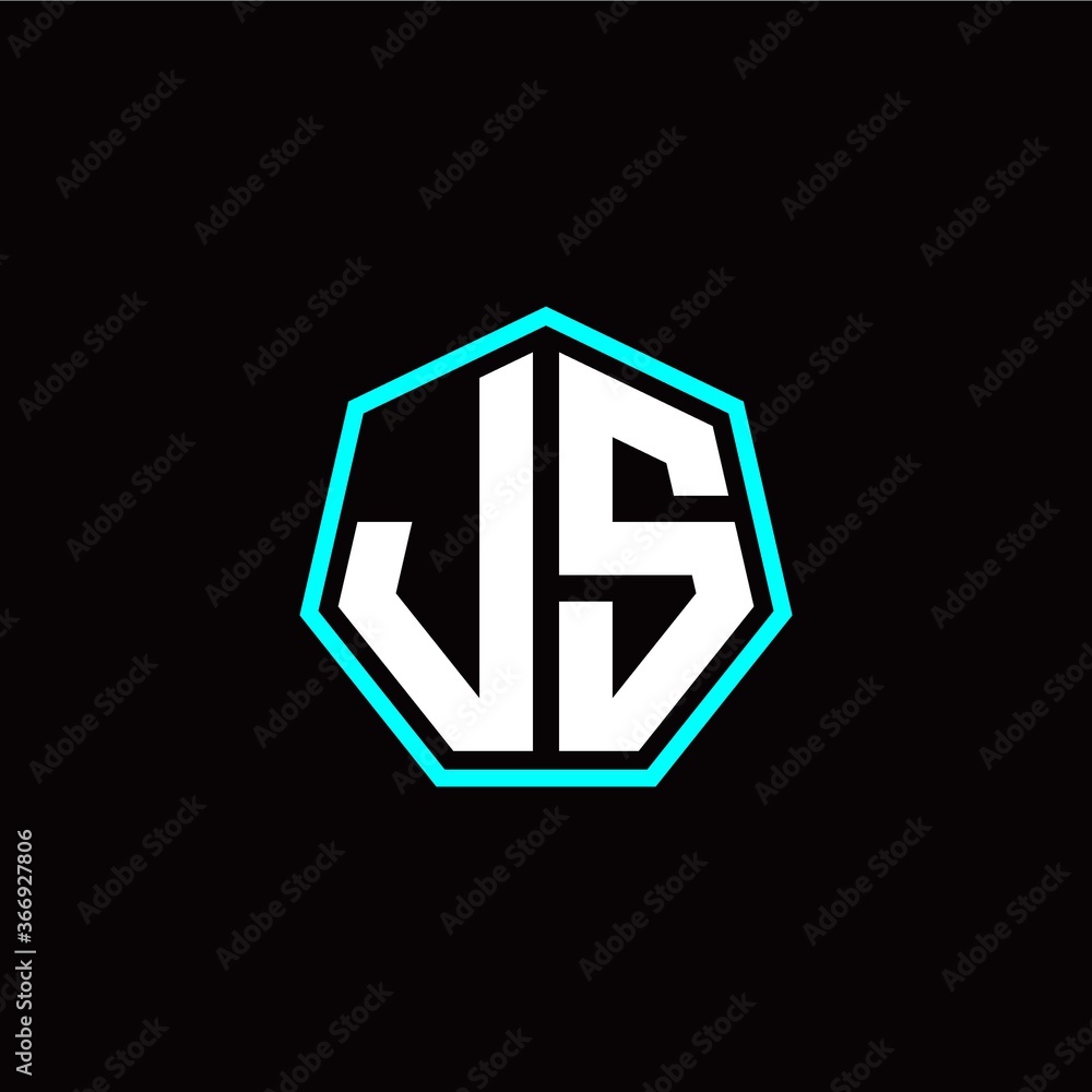 J S initials modern polygon logo template J S initials modern polygon logo template