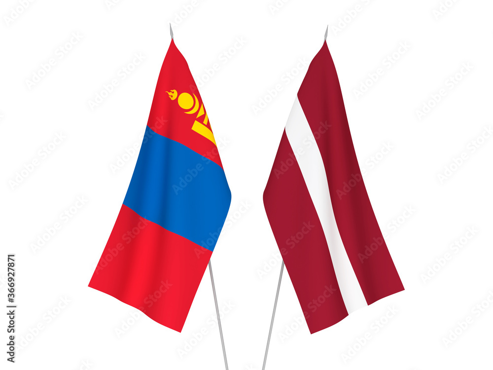 Latvia and Mongolia flags
