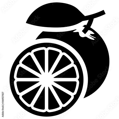 
Citrus fruit rich in vitamin C, an grapefruit icon solid design 
